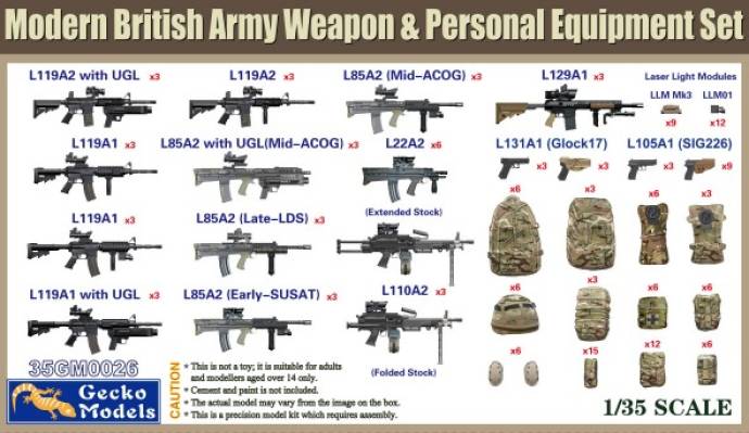 Gecko Modern British Army Weapon & Personal Equipment Set