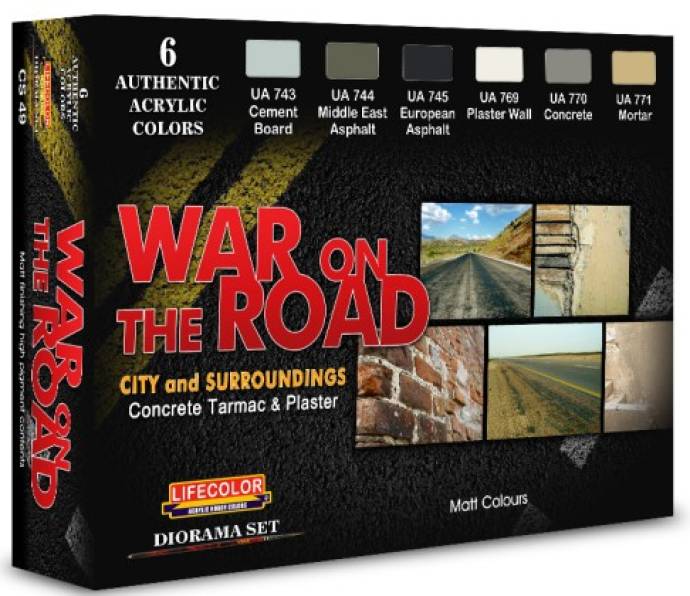 War on the Road City & Surroundings Concrete, Tarmac & Plaster Diorama Acrylic Set (6 22ml Bottles) - ONLY 2 AVAILABLE AT THIS PRICE