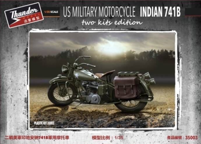 Thunder Model WWII US Military Indian 741B Motorcycle