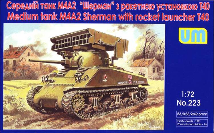 WWII U.S. M4A2 Sherman Medium Tank with T40 Rocket Launcher