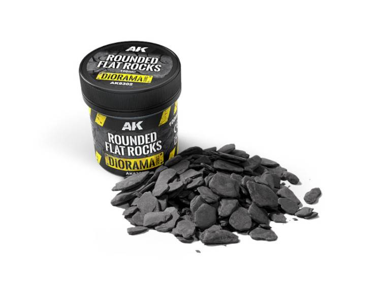 AK Interactive Diorama Series: Rounded Flat Rocks 100ml