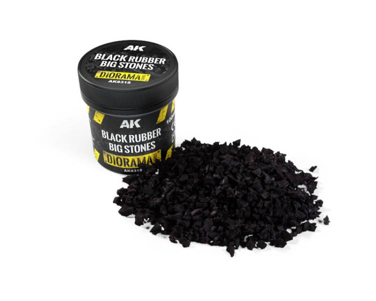 AK Interactive Diorama Series: Black Rubber Big Stones 100ml