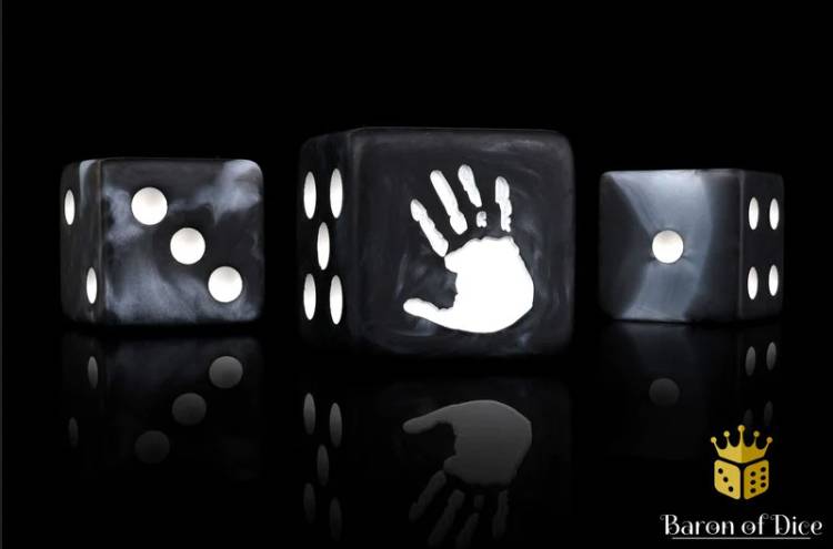 Baron of Dice White Handprint Dice (10 dice)