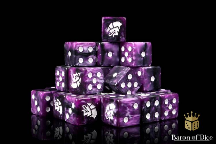 Baron of Dice Alien Dice - Purple & White (25 dice)