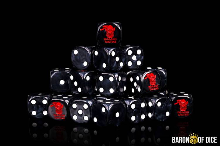 Baron of Dice WAAAGH Taktiks Dice - Black Orc (25 Dice)