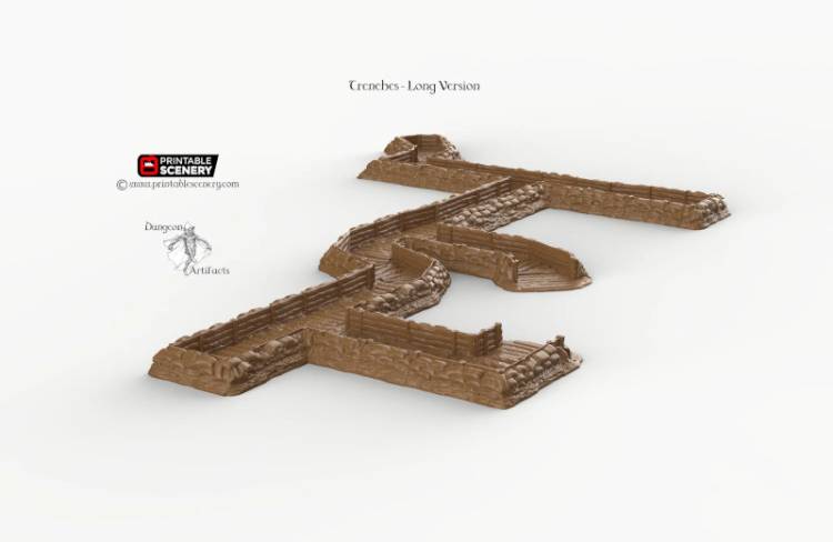 Trenches (Long) - Rampage - Printable Scenery