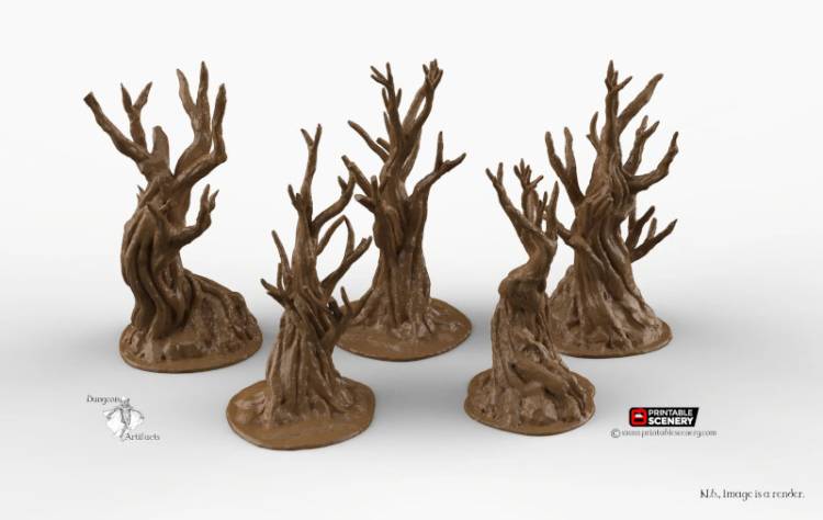 Gnarly Trees - Winterdale - Printable Scenery