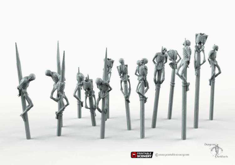 Impaled Skeletons - Shadowfey Wilds - Printable Scenery
