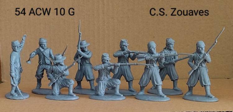 American Civil War Confederate C.S. Zouaves - Grey Plastic - ONLY 2 AVAILABLE AT THIS PRICE