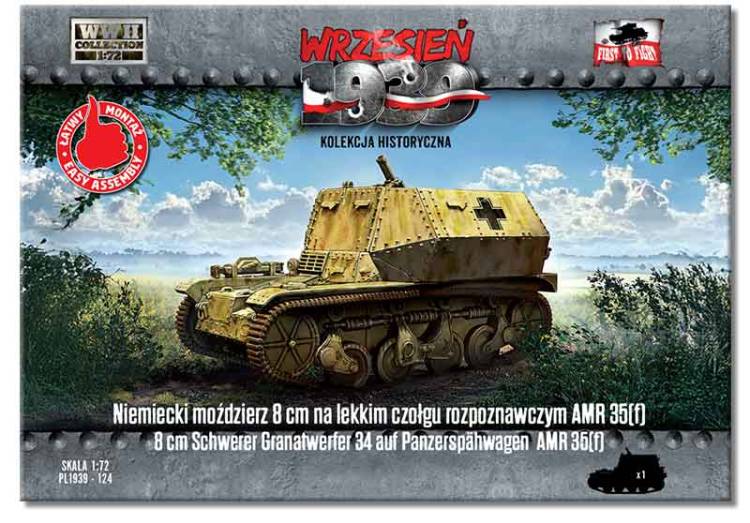 First to Fight 8 cm Schwerer Granatwerfer 34 auf Panzerspahwagen AMR 35(f)