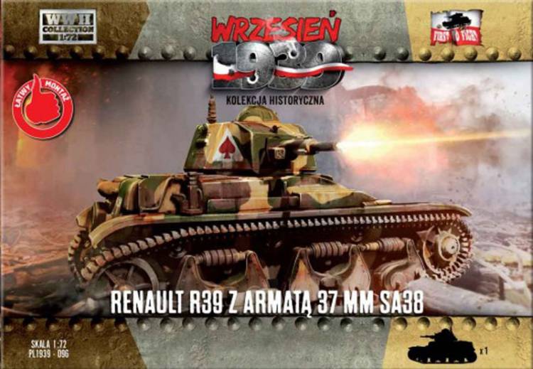 First to Fight WWII Renault R39 Tank w/37mm SA38 Gun