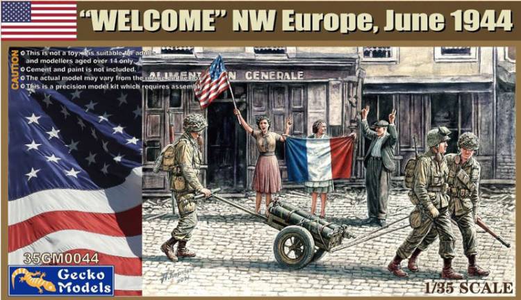 Gecko Welcome NW Europe June 1944 US Paratroopers (3) & Civilians