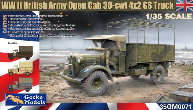 Gecko WWII British Army Open Cab 30cwt 4x2 GS Truck