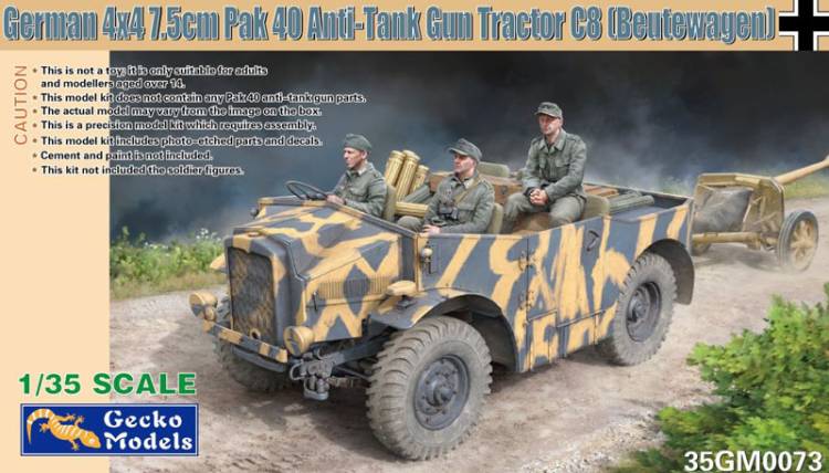 Gecko German 4x4 7.5cm PaK 40 Anti-Tank Gun C8 Tractor