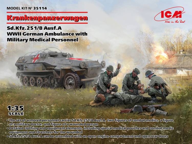 Krankenpanzerwagen Sd.Kfz.251/8 Ausf.A with Military Medical Personnel