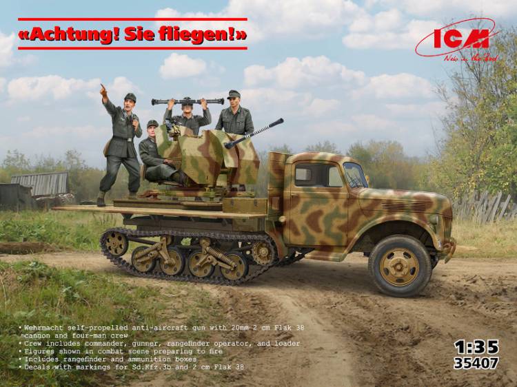 ICM Sd.Kfz.3b with 2cm Flak 38 Achtung! Sie fliegen!