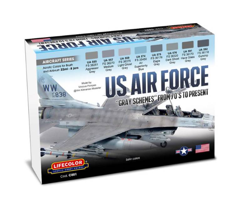 US Air Force Gray 1970 - Present Camouflage Acrylic Set - ONLY 2 AVAILABLE AT THIS PRICE