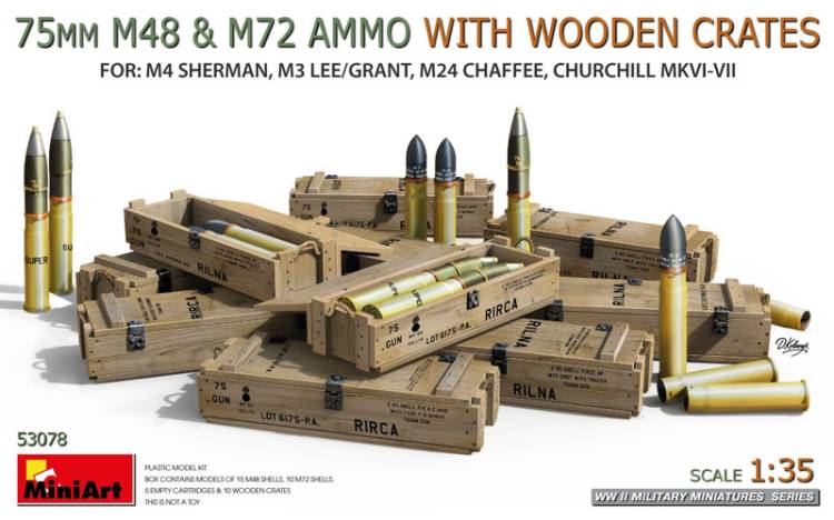MiniArt 75mm M48 & M72 Ammo with Wooden Crates