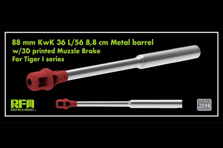 Rye Field 88mm KwK 36 L/56 Metal Barrel for Tiger I
