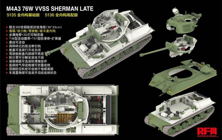 Rye Field M4A3(76)W VVSS Sherman Late with Full Interior Standard Version