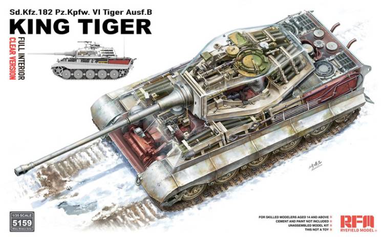 Rye Field Sd.Kfz.182 Ausf.B King Tiger - Clear Version with Full Interior