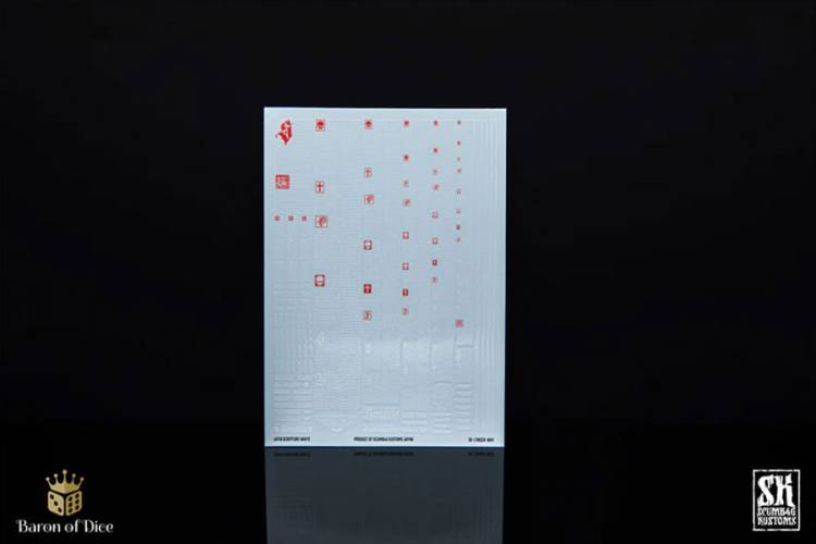 SB Kustom Latin Scripture White Decal Sheet