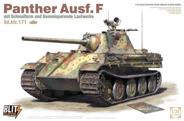 Takom SuperBlitz Panther Ausf.F mit Schmalturm und Gummisparende Laufwerke