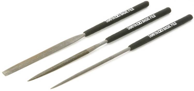 Tamiya 3 pc. Smooth Double-Cut Basic File Set