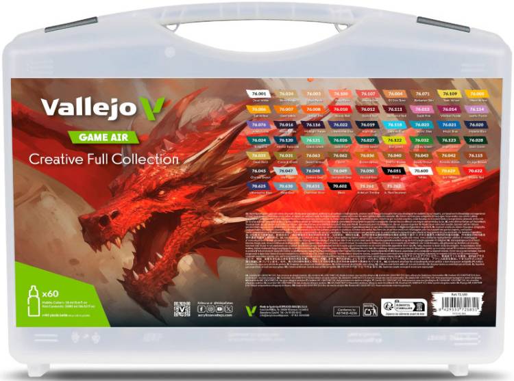 Vallejo Game Air Creative Full Collection Paint Set in Storage Case