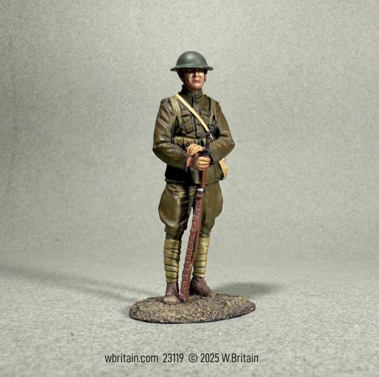 WW1: U.S Infantry Doughboy Resting on Rifle 1918