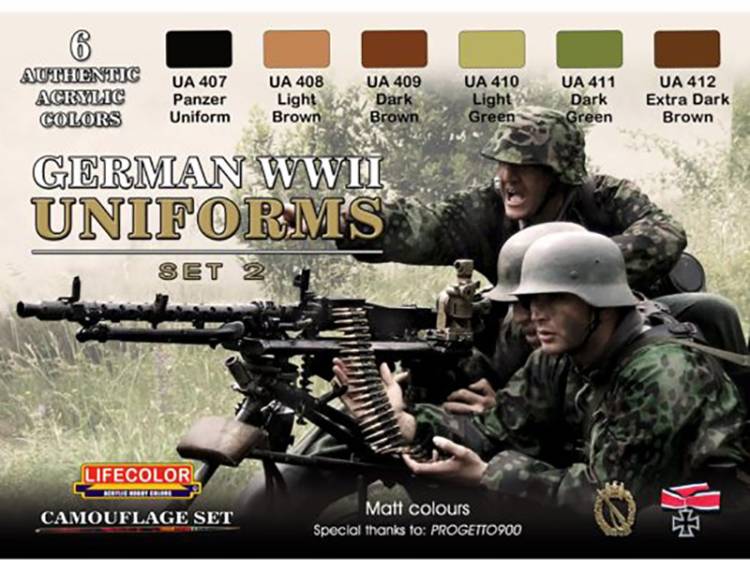 World War II Camouflage German Uniforms Set #2 Acrylic Paint Set - ONLY 3 AVAILABLE AT THIS PRICE 