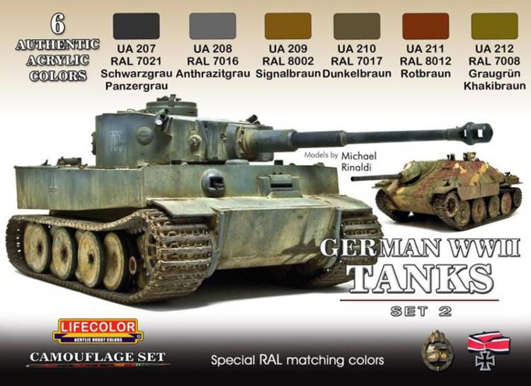 World War II Camouflage German Tanks Set #2 Acrylic Paint Set - ONLY 1 AVAILABLE AT THIS PRICE