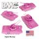 Classic Payton Anti-Aircraft Tanks - 4pc Pink Plastic Army Men Vehicles