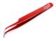 Ultra Fine Slant Point Stainless Steel Tweezers (Red)