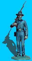 Confederate Standing at Attention, Rifle on Shoulder