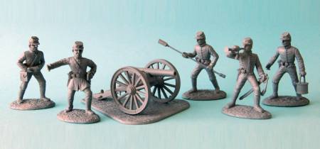 American Civil War Confederate Artillery - Gray Plastic