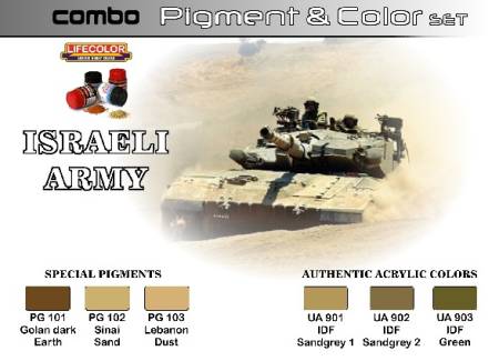 Israeli Army Pigment & Color Acrylic Set of 6 22ml Bottles)