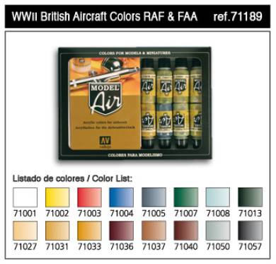 Vallejo Model Air Set  WWII British Aircraft Colors