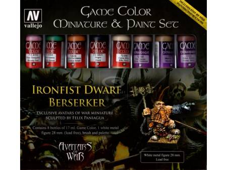 Avatar: Ironfist Dwarf Berserker Metal Figure & Game Color Paint Set