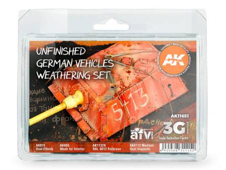 AK Interactive Unfinished German Vehicles 3rd Generation Weathering Set