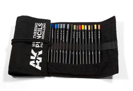 Weathering Pencils Full Range Cloth Case