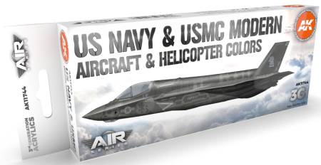 Air Series US Navy & USMC Modern Aircraft & Helicopter Colors 3rd Generation Acrylic Paint Set