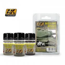 Dust & Dirt Deposits Weathering Enamel Paint Set (3 Colors) 35ml Bottle
