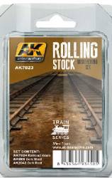 AK Interactive Trains: Rolling Stock Weathering Paint Set (3 Colors) 35ml Bottles