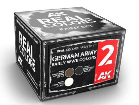 Real Colors: German Army Early WWII Acrylic Lacquer Paint Set (3) 10ml Bottles - ONLY 1 AVAILABLE AT THIS PRICE