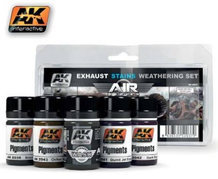 AK Interactive Pigment- Exhaust Weathering Set 35ml Bottles