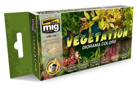 Acrylic Paint Set: Vegetation Diorama Colors
