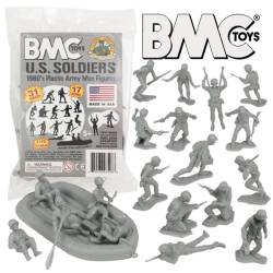 BMC Marx Plastic Army Men US Soldiers Gray 31pc
