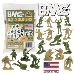 BMC Marx Plastic Army Men US Soldiers - Green vs Tan 38pc