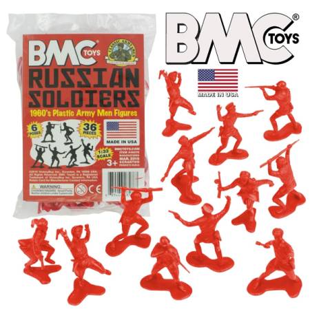 BMC Classic Marx Russian Plastic Army Men - Red 36pc